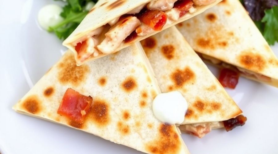 Low Carb Turkey Bacon Ranch Quesadilla