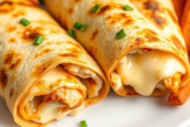 garlic chicken cheesy wraps