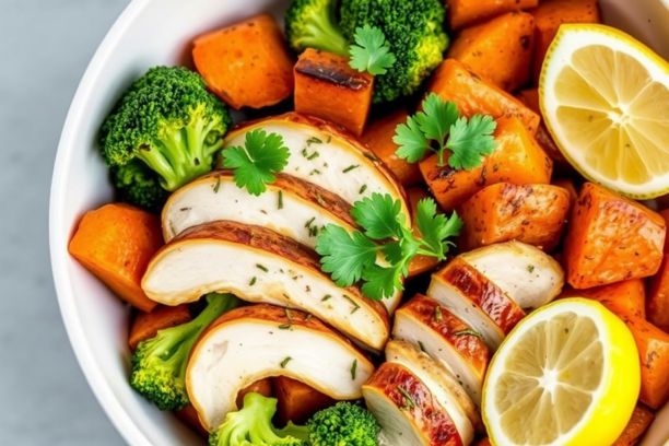 sweet potato and chicken bowls