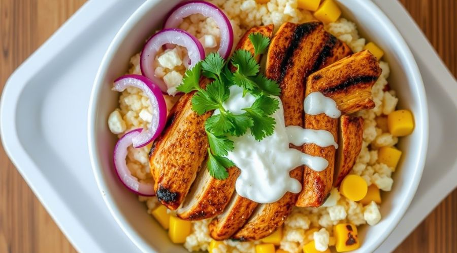 street corn chicken rice bowl dinner