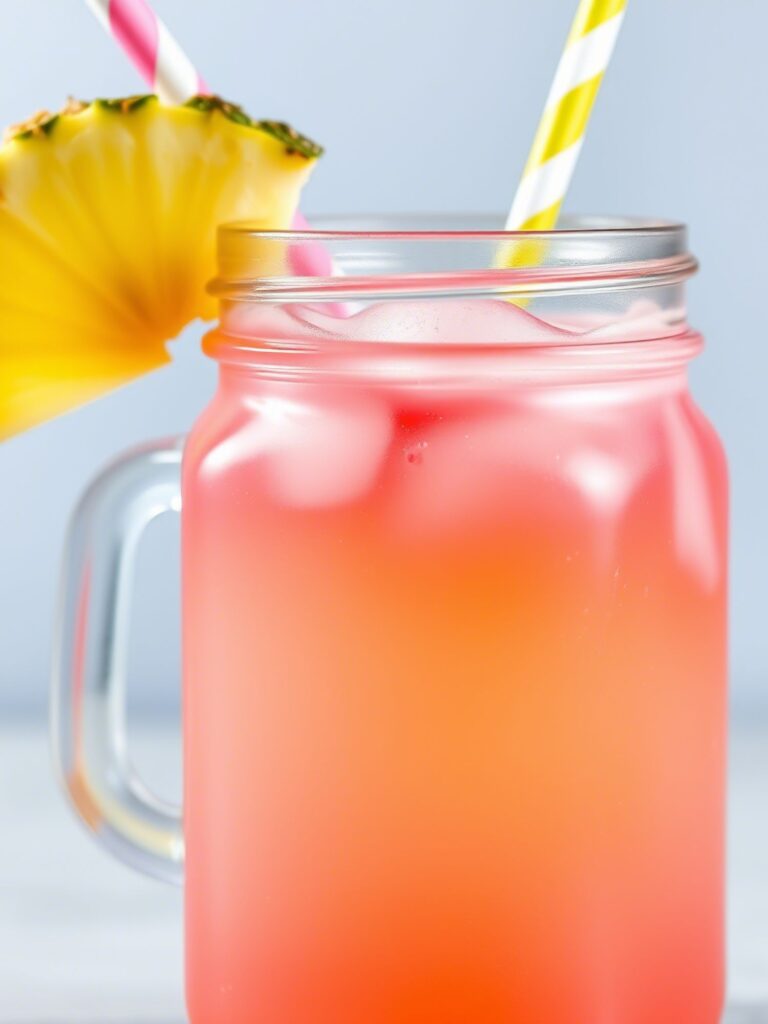 pineapple pink lemonade soda